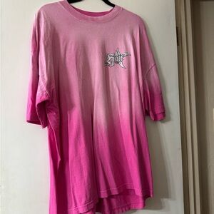 Pink Ombre Half Evil 333 Graphic T-Shirt